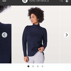 Lululemon Athletica Women’s Warm & Restore Midnight Navy Turtleneck Sweater - 8